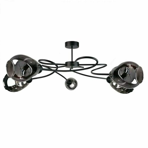Check Ceiling lamp Keter Lighting ZAHRA BLACK 5xE27 smoked glass 67 cm