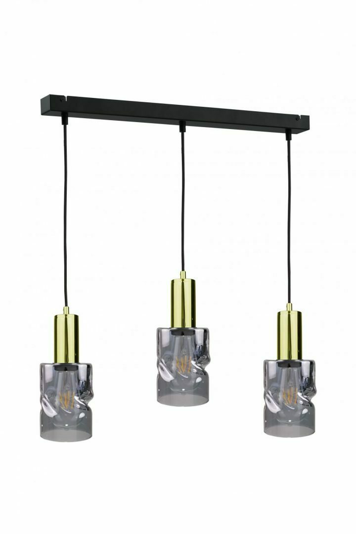 Hanging lamp 3xE27 CROSS BLACK / GOLD