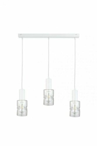 Check Keter Lighting CROSS white pendant light with clear glass 3xE27 60 cm 1554
