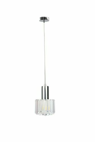 Check Keter Lighting DECO 1605 silver pendant light with crystal elements, 1×E27