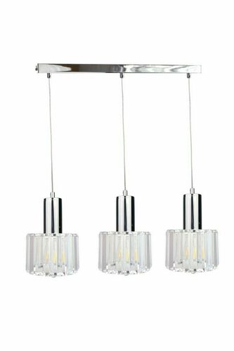 Check Keter Lighting DECO pendant lamp 3xE27 silver with crystals 60 cm 1607