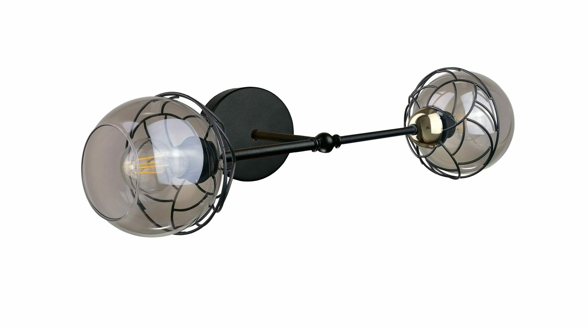 Wall lamp 2xE27 MERA BLACK / GOLD