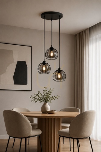 Check Hanging lamp 3xE27 SOLO BLACK