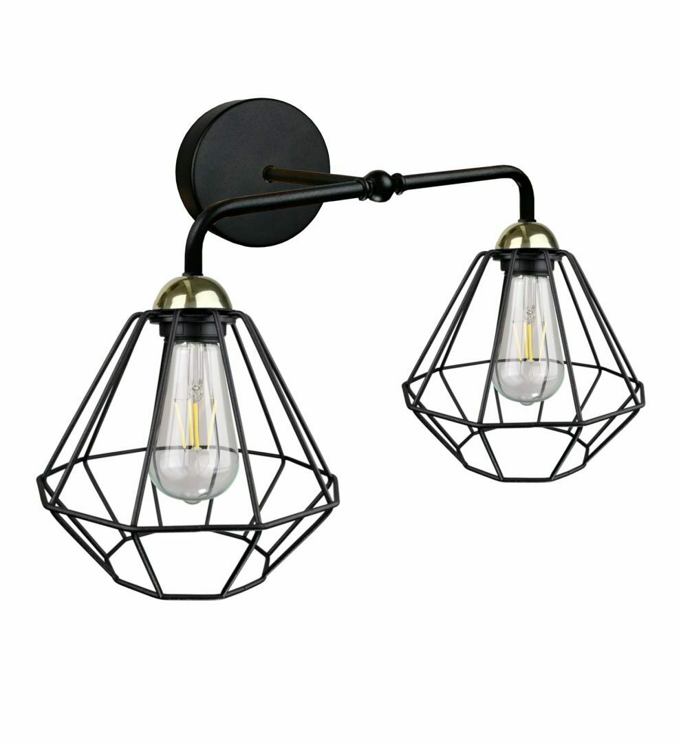Wall lamp 2xE27 FOSKAL BLACK / GOLD