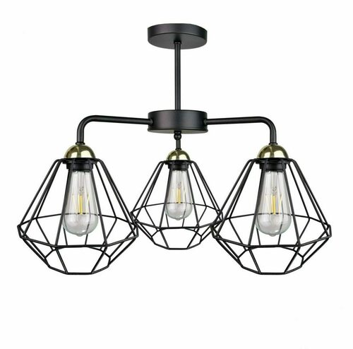 Check Ceiling lamp 3xE27 FOSKAL BLACK / GOLD