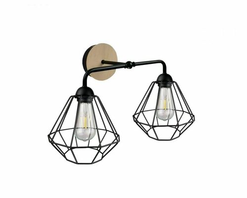 Check Wall lamp 2xE27 FOSKAL BLACK WOOD