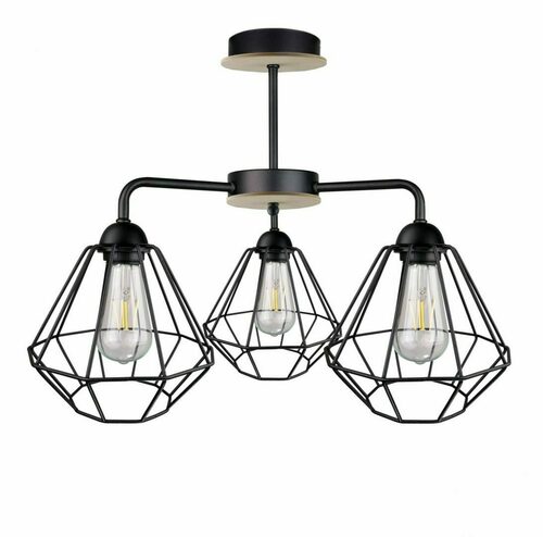 Check Ceiling lamp 3xE27 FOSKAL BLACK WOOD