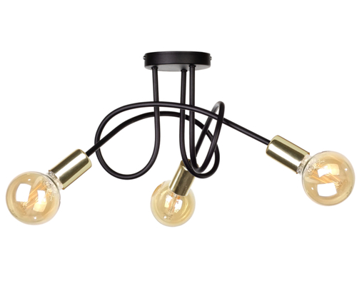 Check Ceiling lamp 3xE27 RUMBA BLACK / GOLD