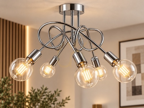 Check Ceiling lamp 5xE27 RUMBA SILVER