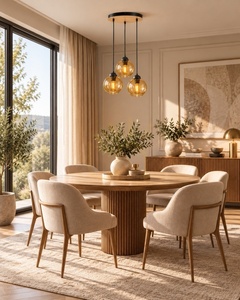 Keter Lighting AMBRE WOOD 2021 pendant light, 3×E27, honey-coloured glass, 30 cm small 1