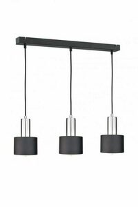 Keter Lighting LUCE BLACK SILVER 2054 pendant light, 3×E27, black/chrome small 0