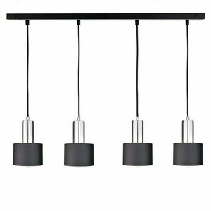Keter Lighting LUCE BLACK SILVER 2055 pendant light, 4×E27, black/chrome small 0