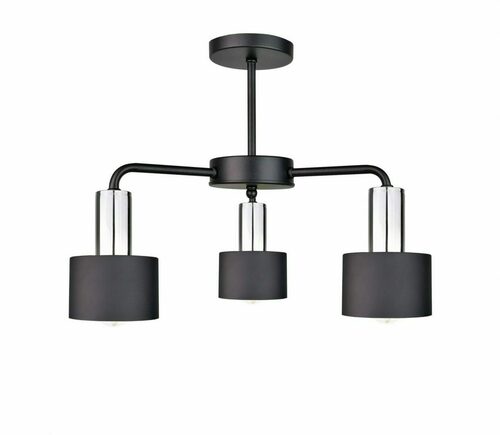 Check Keter Lighting Luce Black Silver 2058 Ceiling Light – Black and Chrome, 3xE27