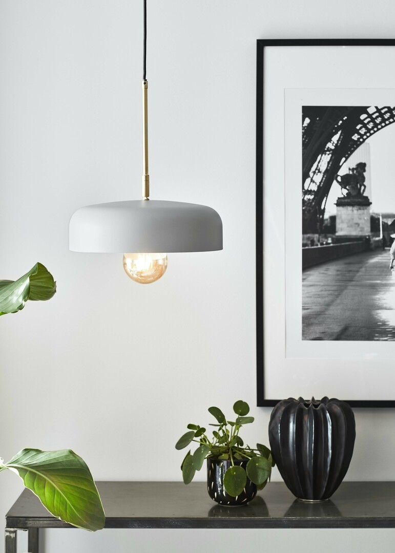 View Pendant Light Markslojd Caen Gray Brushed Brass Metal 32 cm 107924 Pendant Light Markslojd Caen Gray Brushed Brass Metal 32 cm 107924