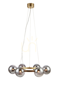 Pendant Light Markslojd Circle 6-Light Gold Smoke Glass 71 cm 108050 small 0