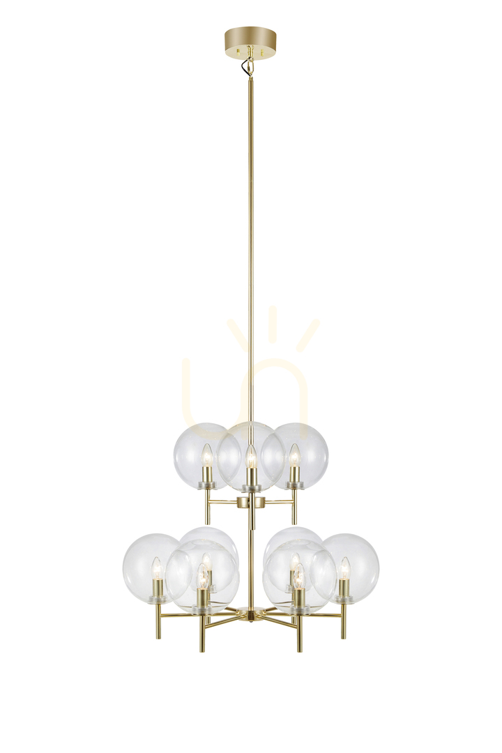 Pendelleuchte Markslojd Crown 9-flammig Messing Transparent Glas 107920