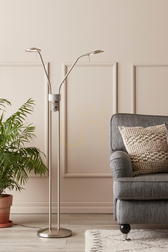 Check Floor Lamp Markslojd Hudson 2-Light Steel Dimmable 135 cm 105583