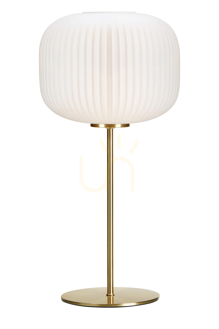 Table Lamp Markslojd Sober 107819 White Glass Brushed Brass 50 cm