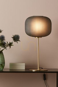 Table Lamp Markslojd Sober 107820 Smoke Glass Brushed Brass 50 cm small 1
