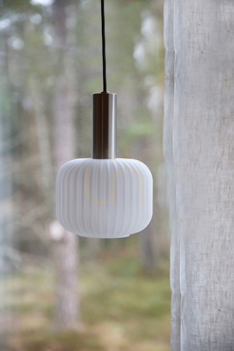 Check Pendant Light Markslojd Sober 108122 White Glass Steel 15 cm