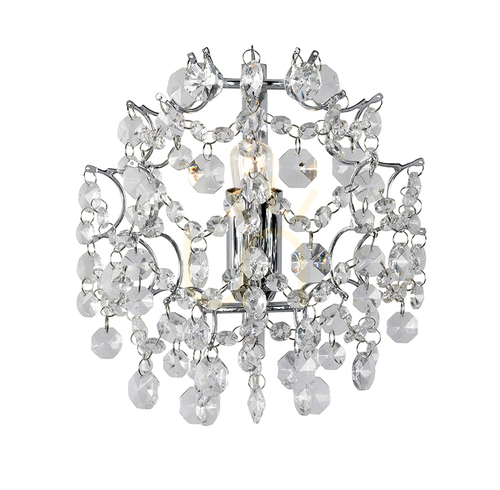 Check Wall Light Markslojd Sofiero Chrome Crystal Transparent 1-Light 106541