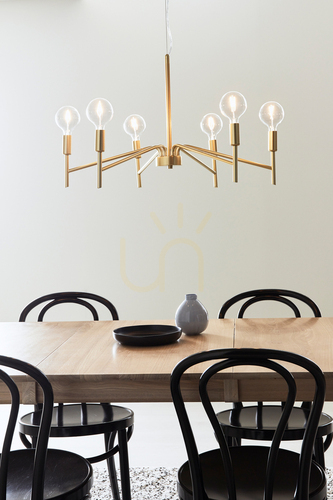 Check Pendant Light Markslojd Monarch 6-Light Gold Metal 70 cm 108210