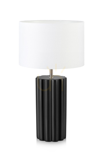 Check Table Lamp Markslojd Column White Black Ceramic Textile 44 cm 108221