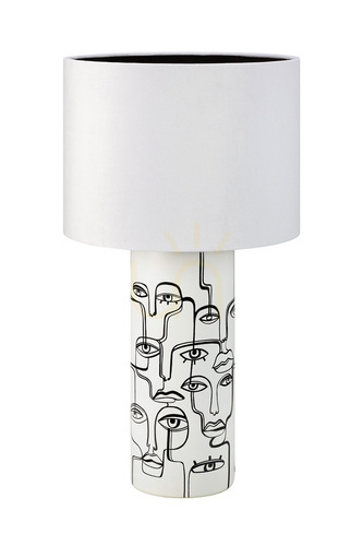Check Table Lamp Markslojd Family White Ceramic Velvet 108246