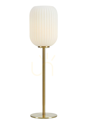 Check Table Lamp Markslojd Cava 108251 White Glass Brushed Brass
