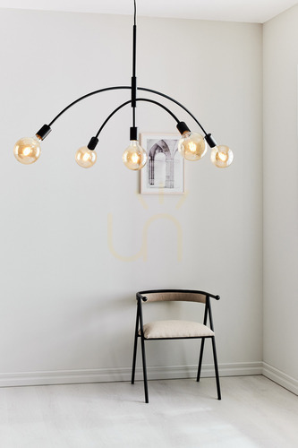 Check Pendant Light Markslojd CRUX 5-Light Black Metal 104 cm 108282