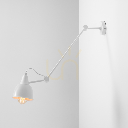 Check Aldex Aida White ceiling light with adjustable arm, white metal, E27, 14 cm shade, 814PL_G