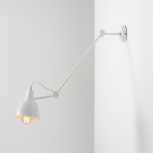 Aldex Aida White ceiling light with adjustable arm, white metal, E27, 14 cm shade, 814PL_G small 1