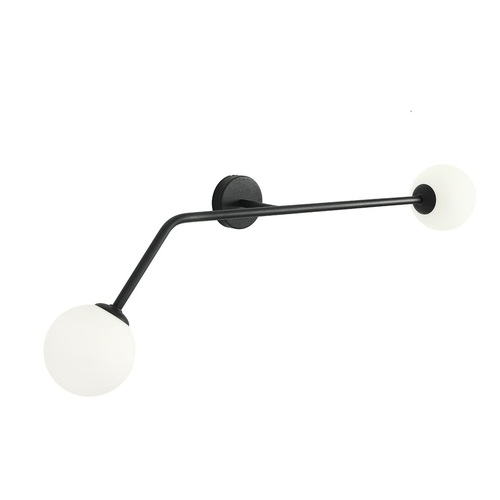 Check Aldex Wall Lamp Pure Black Horizontal 2xE14 LED 97cm 1064D1