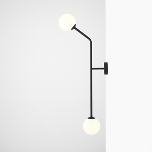 Wall Lamp Aldex Pure Black Vertical 2xE14 Metal Glass 1064D1_2 2 Wall Lamp Aldex Pure Black Vertical 2xE14 Metal Glass 1064D1_2 small 2