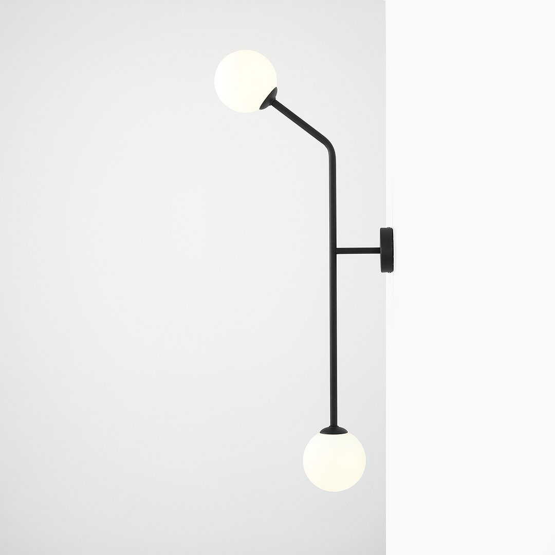 Preview Wall Lamp Aldex Pure Black Vertical 2xE14 Metal Glass 1064D1_2 Wall Lamp Aldex Pure Black Vertical 2xE14 Metal Glass 1064D1_2