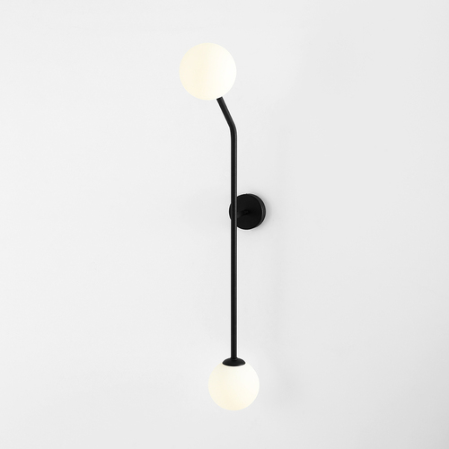Check Wall Lamp Aldex Pure Black Vertical 2xE14 Metal Glass 1064D1_2