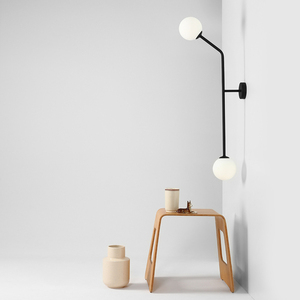 Wall Lamp Aldex Pure Black Vertical 2xE14 Metal Glass 1064D1_2 4 Wall Lamp Aldex Pure Black Vertical 2xE14 Metal Glass 1064D1_2 small 4