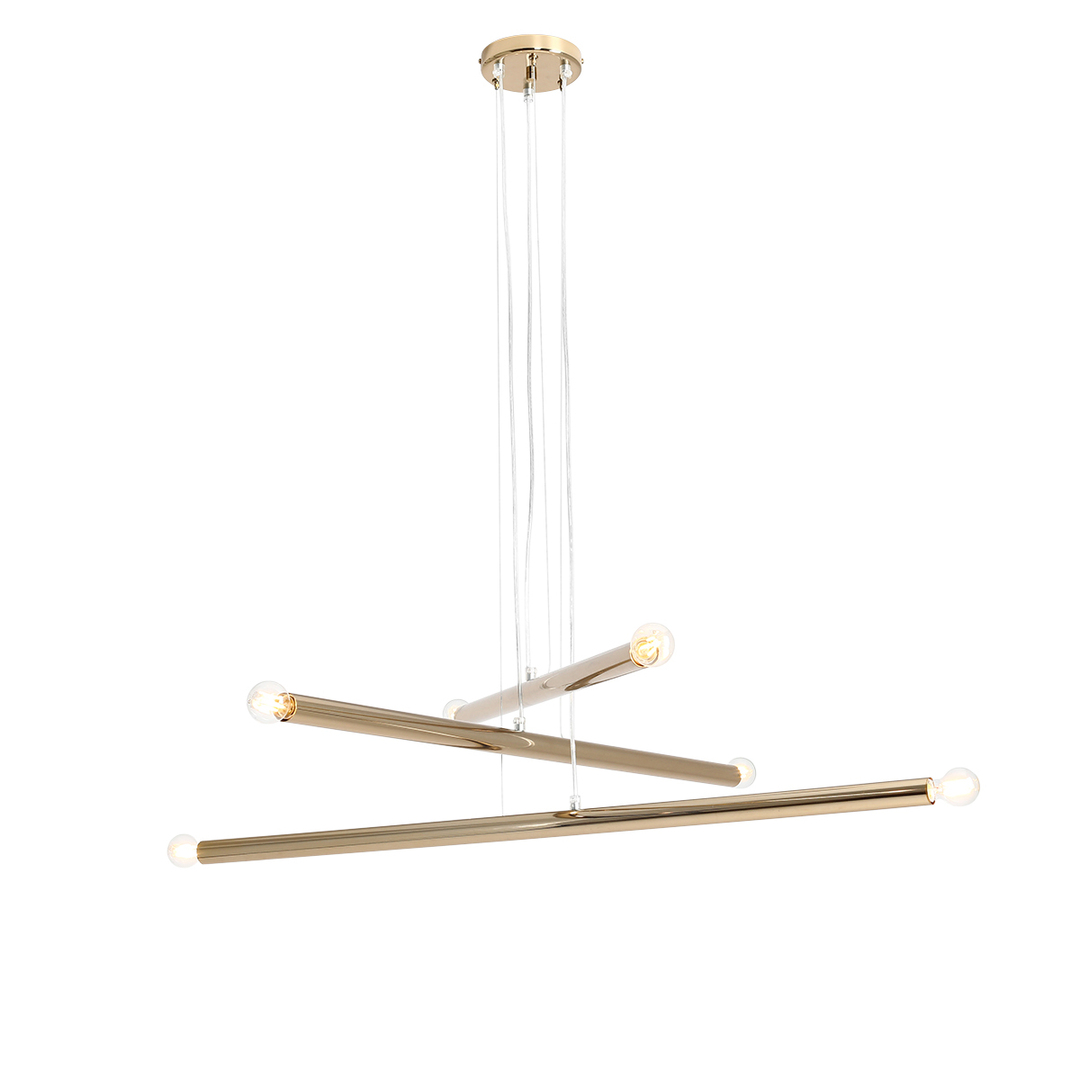 Pendelleuchte Aldex Tubo 6 Gold 6-flammig Metall E14 1072K30