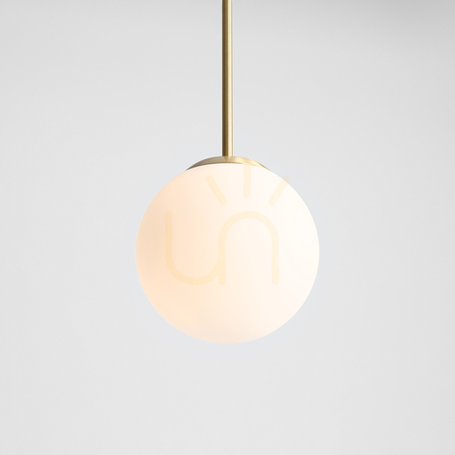Check Aldex Bosso Mini 20 Brass Pendant Light Opal Glass Globe 20 cm 1087XS40
