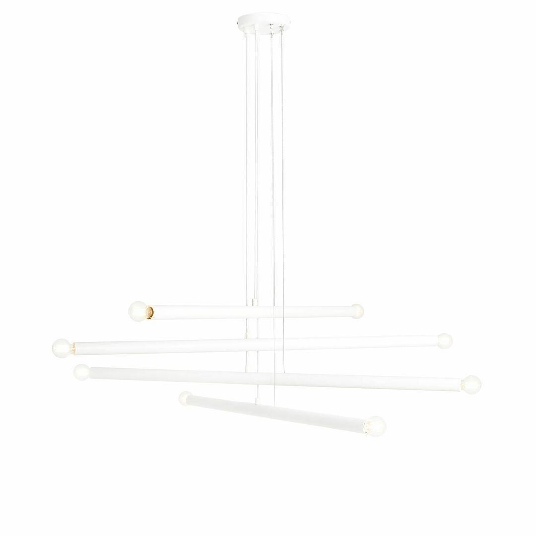 Pendelleuchte Aldex Tubo 8 Weiß Metall 8-flammig E14 1072P