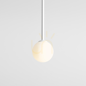 Aldex Pinne Long matt white ceiling light, 14 cm glass globe, E14 1080PL_G_L small 1