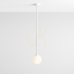Aldex Pinne Long matt white ceiling light, 14 cm glass globe, E14 1080PL_G_L small 2