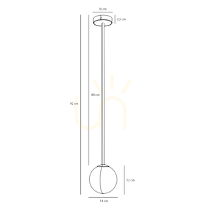 Aldex Pinne Long matt white ceiling light, 14 cm glass globe, E14 1080PL_G_L small 3