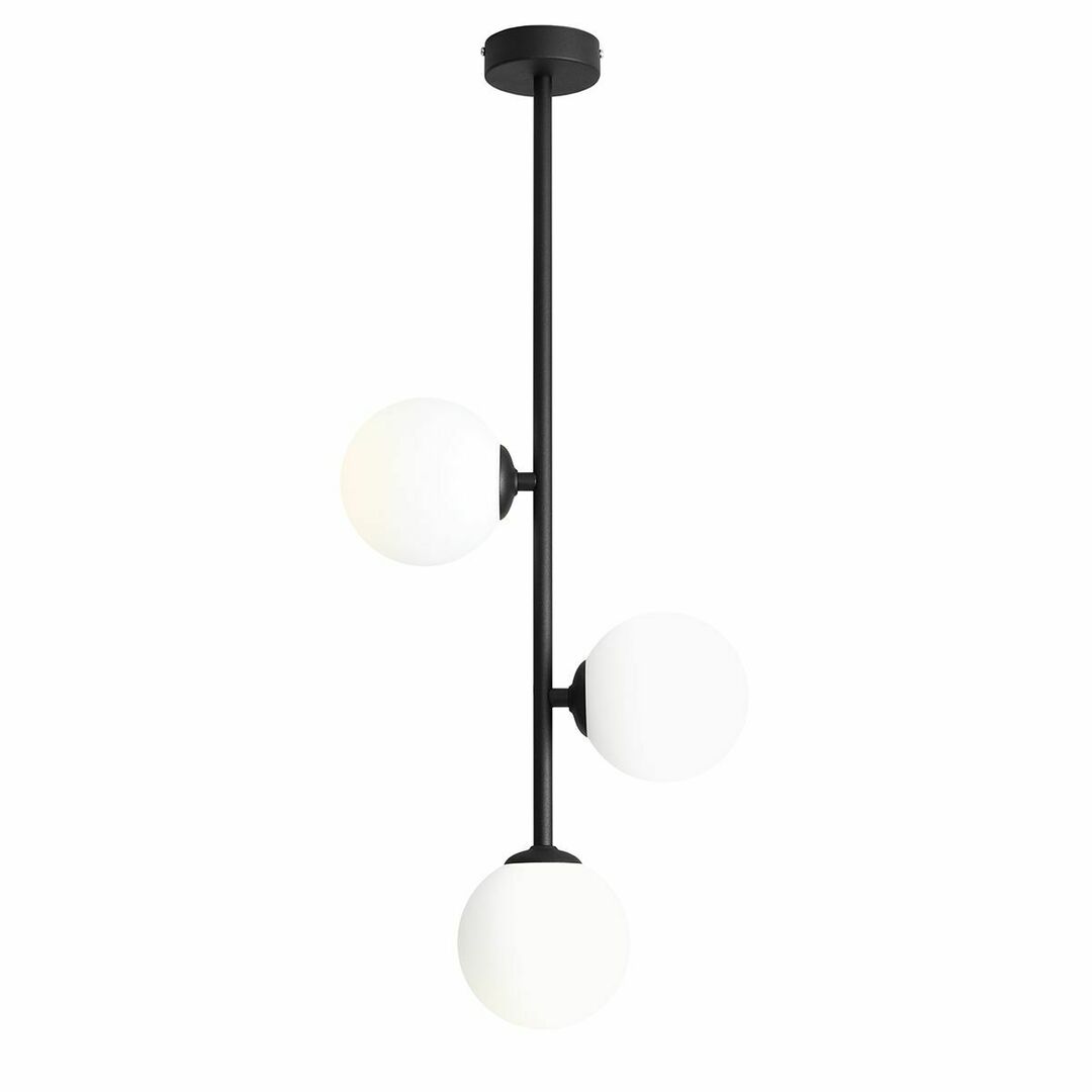 Plafon Aldex Libra 3 czarny 3xE14 metal szkło 1094PL_E1