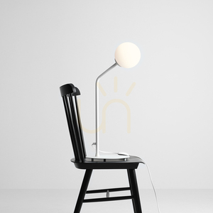 Aldex Pure White Table Lamp, White Metal and Glass, 62 cm, E14, 1064B small 1