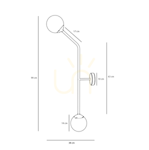 Aldex Pure Chrome Vertical Wall Light 2xE14 Metal Glass 1064D4_2 small 2