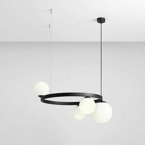 Aldex Garda 4 Ring Black Metal Glass Pendant Light 1099L1_R small 3