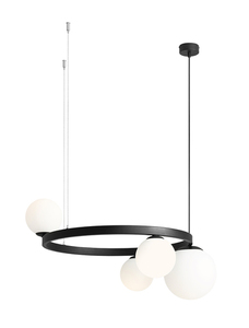 Aldex Garda 4 Ring Black Metal Glass Pendant Light 1099L1_R small 0