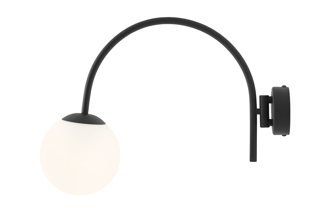 Aldex Nave Black Wall Lamp E14 Metal Glass 1088C1