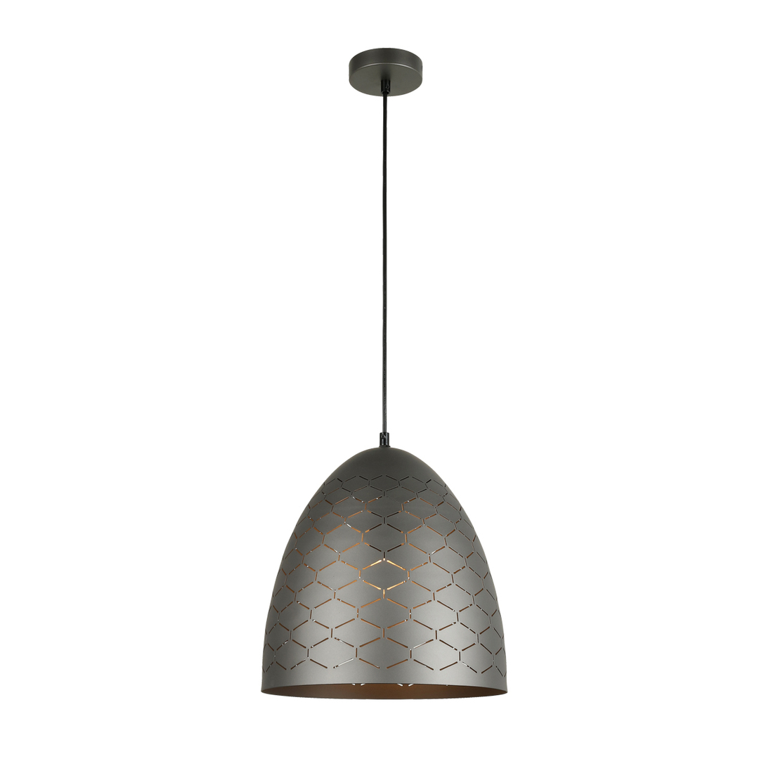 Italux Grey Steel E27 Pendant Light 30 cm PND-43445-1L-GR